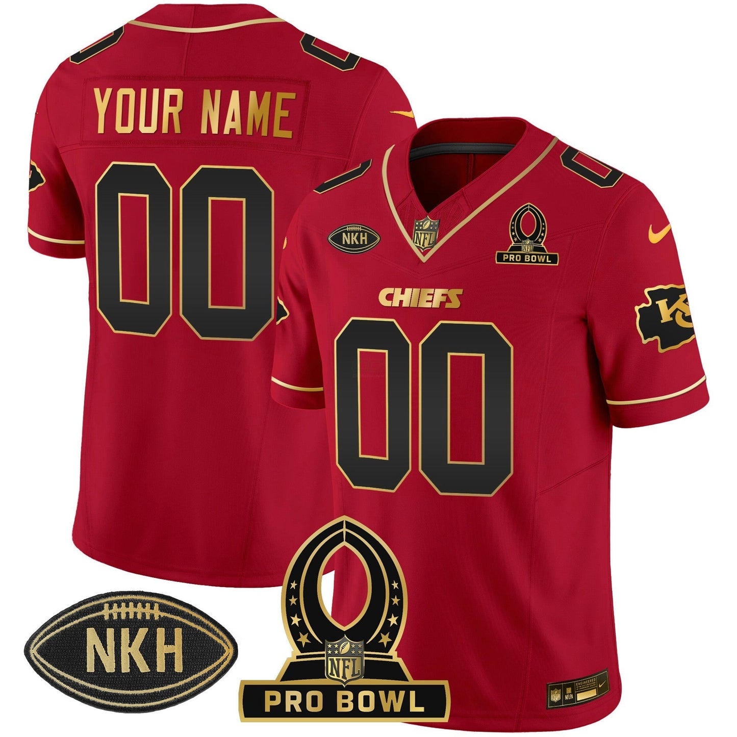 Camisa NFL Kansas City Chiefs 2024 Pro Bowl Patch Vapor Jersey