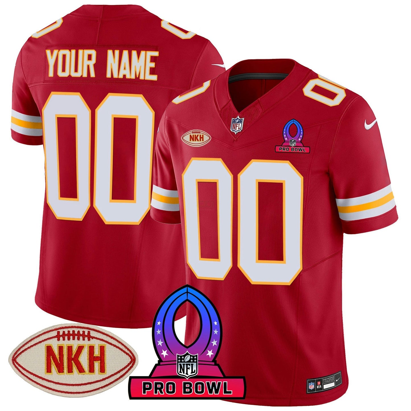 Camisa NFL Kansas City Chiefs 2024 Pro Bowl Patch Vapor Jersey