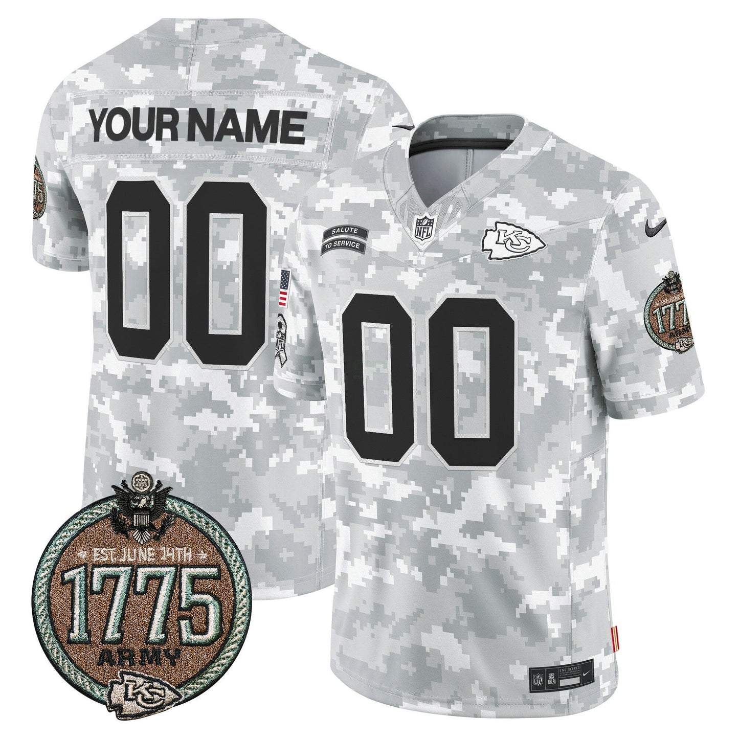 Camisa NFL Kansas City Chiefs 2024 Salute to Service Establishment Year Patch Vapor Limited Jersey