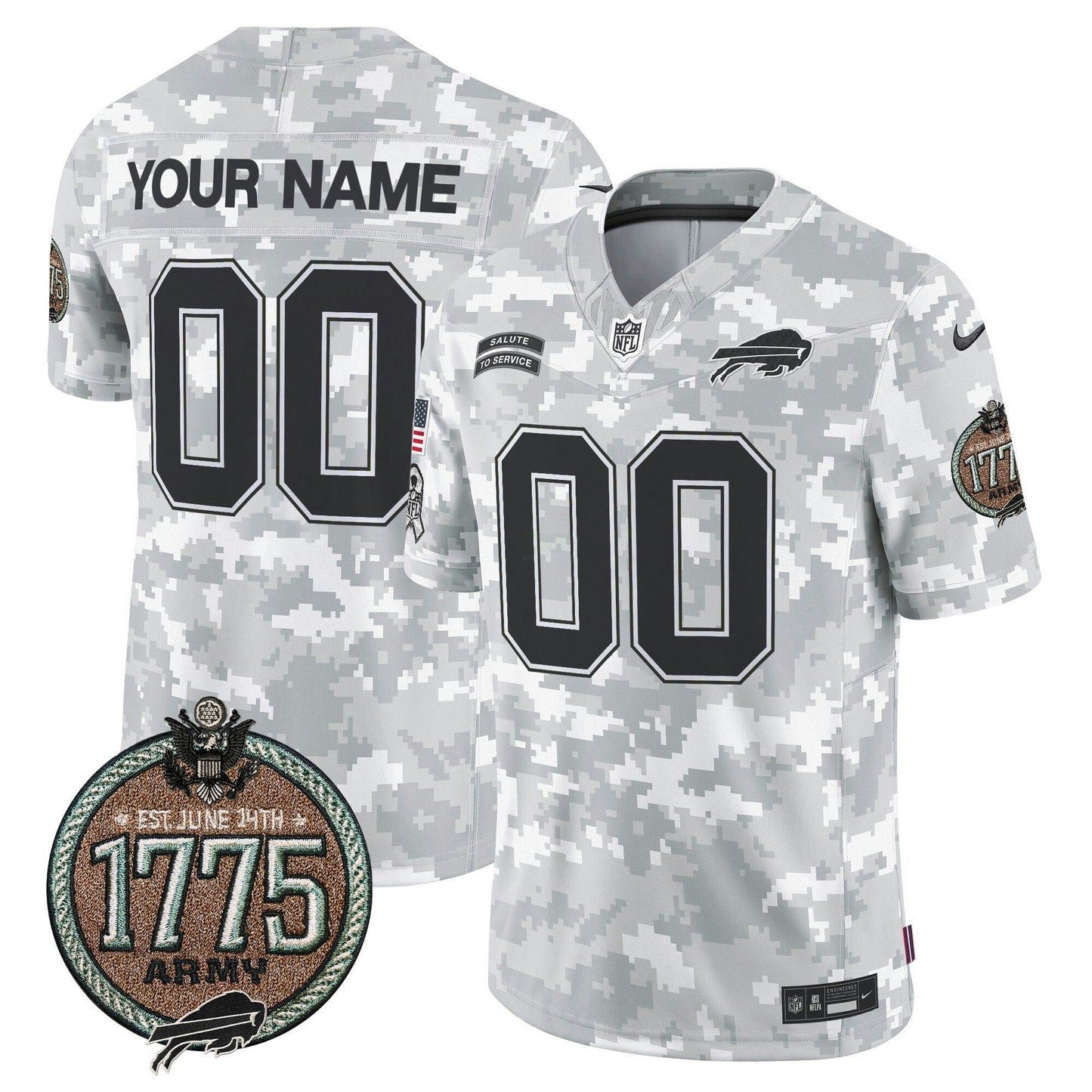 Camisa NFL Buffalo Bills 2024 Salute to Service Establishment Year Patch Vapor Limited Jersey