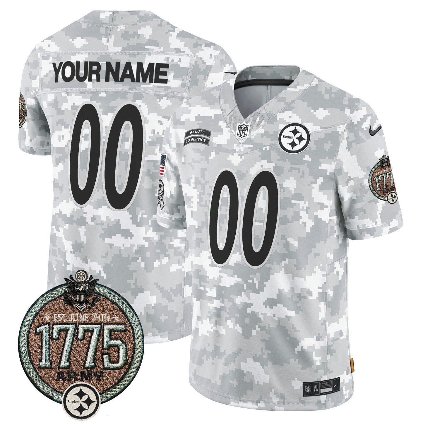 Camisa NFL Pittsburgh Steelers 2024 Salute to Service Establishment Year Patch Vapor Limited Jersey