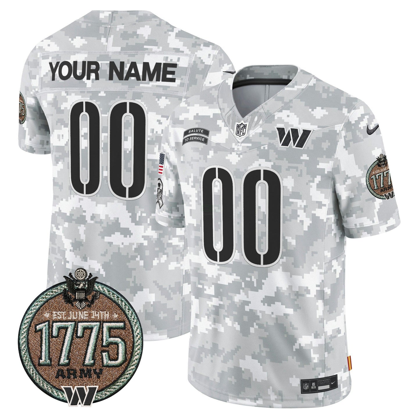 Camisa NFL Washington Commanders 2024 Salute to Service Establishment Year Patch Vapor Limited Jersey