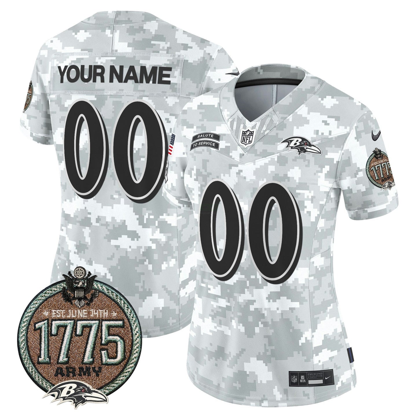 Camisa NFL Baltimore Ravens 2024 Salute to Service Establishment Year Patch Vapor Limited Jersey