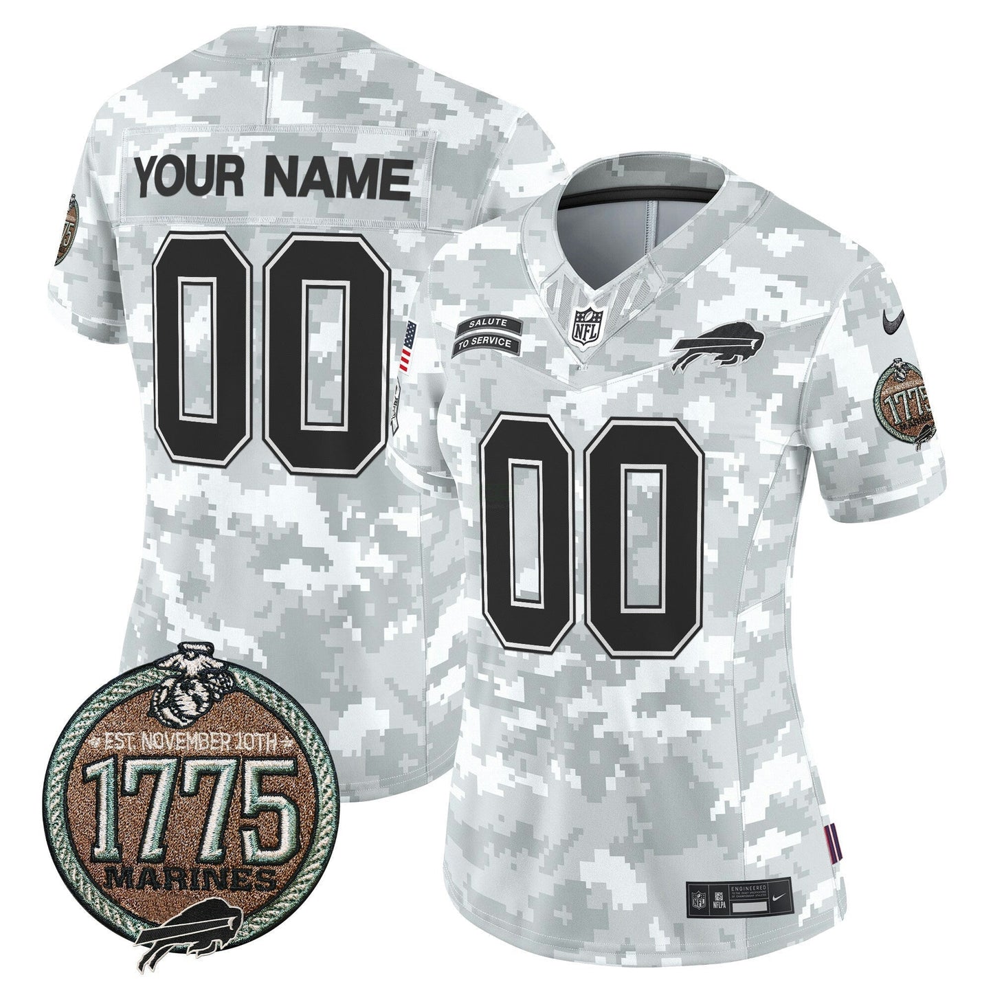 Camisa NFL Buffalo Bills 2024 Salute to Service Establishment Year Patch Vapor Limited Jersey