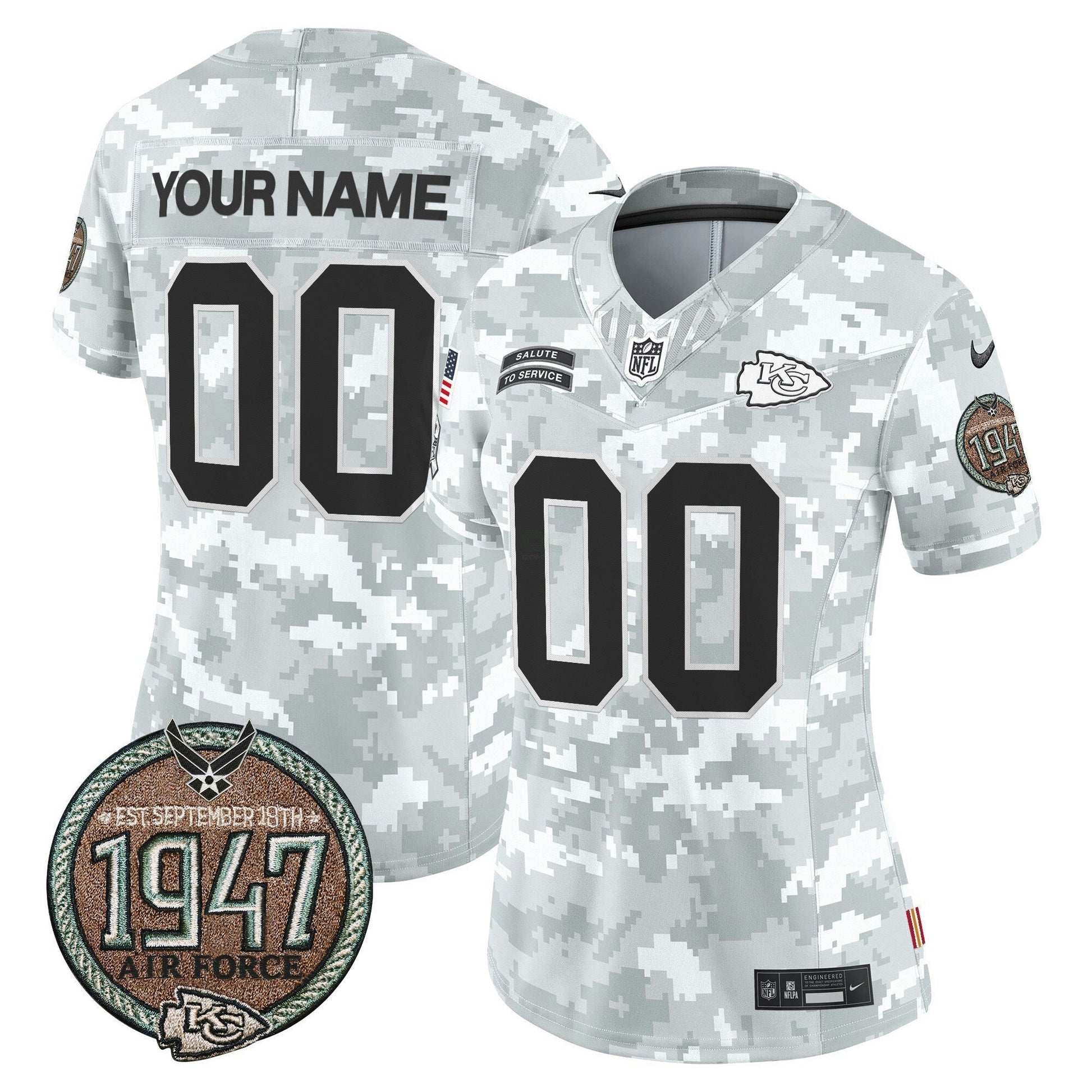 Camisa NFL Kansas City Chiefs 2024 Salute to Service Establishment Year Patch Vapor Limited Jersey