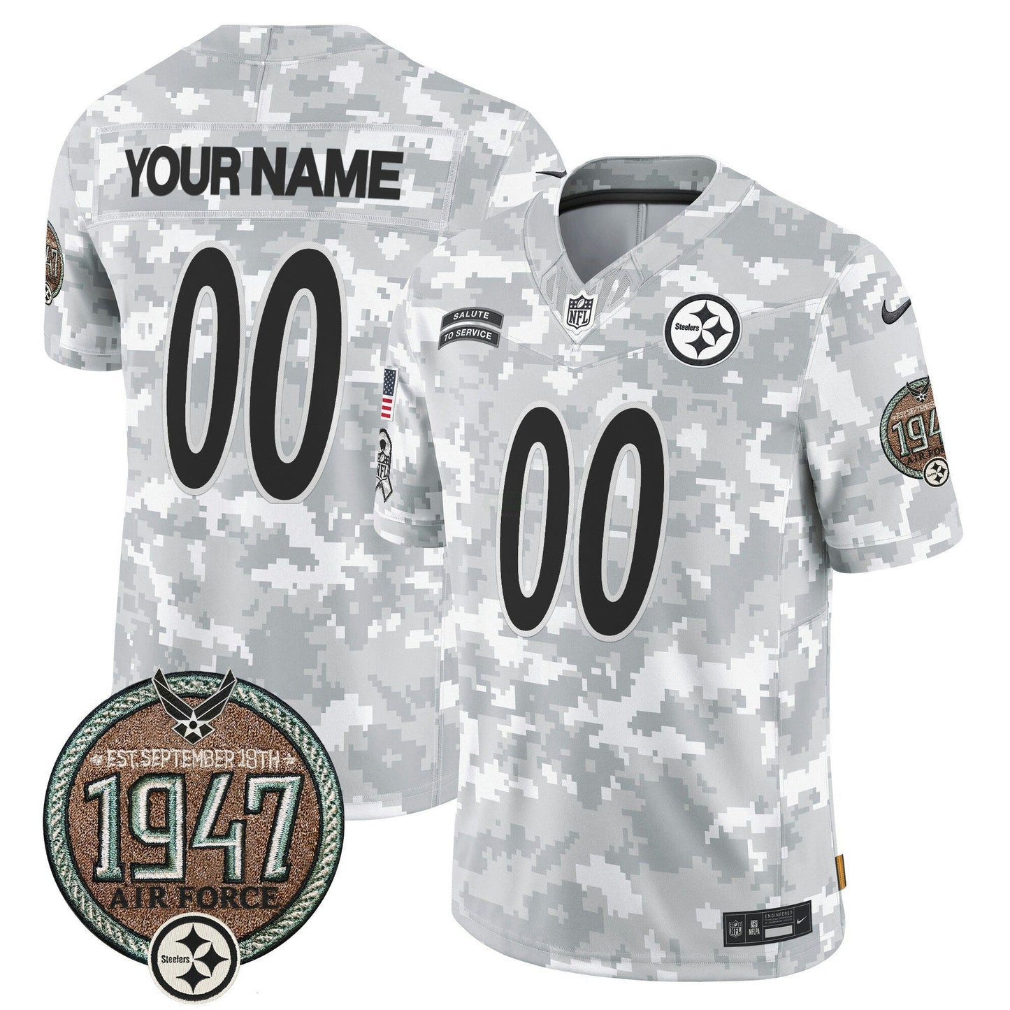 Camisa NFL Pittsburgh Steelers 2024 Salute to Service Establishment Year Patch Vapor Limited Jersey