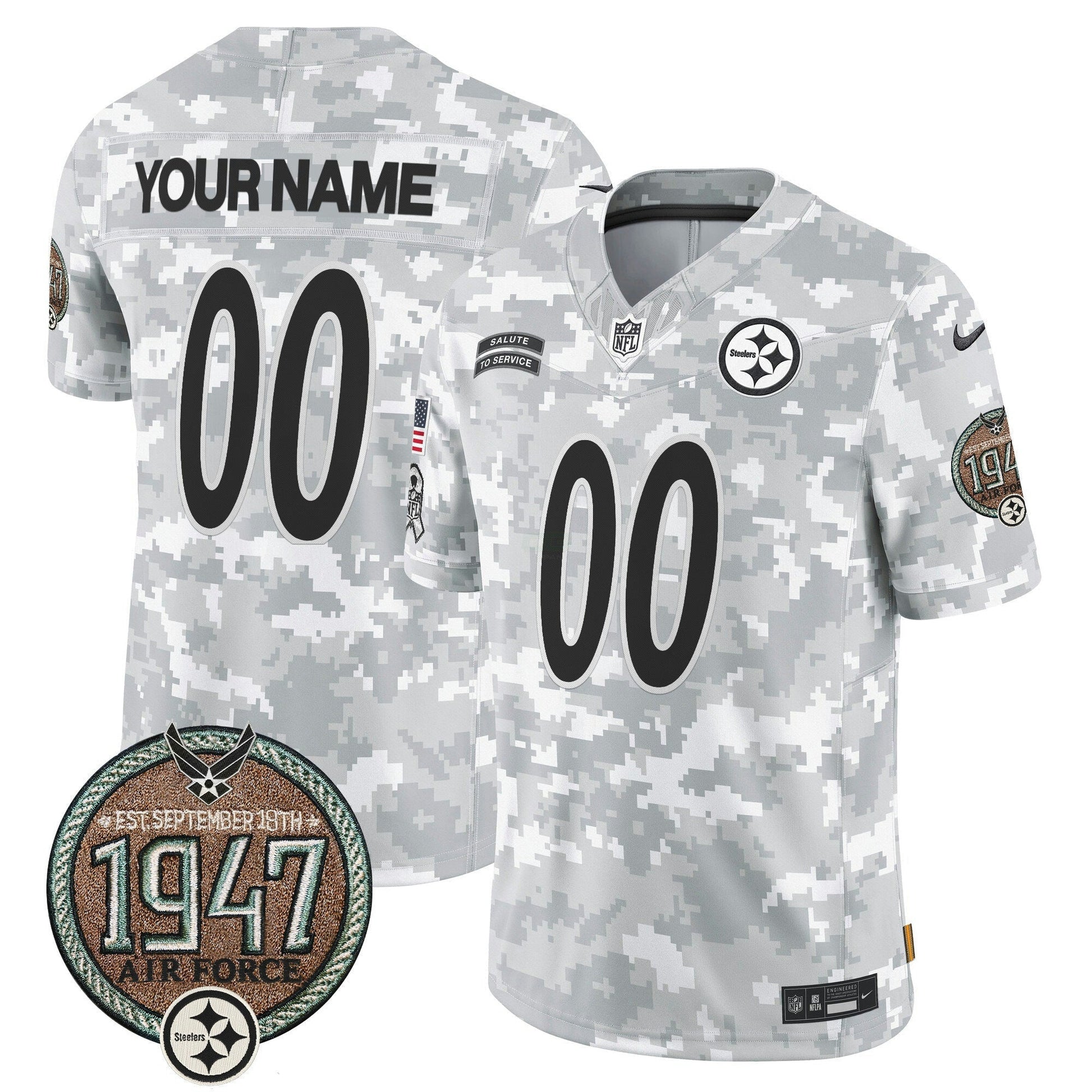 Camisa NFL Pittsburgh Steelers 2024 Salute to Service Establishment Year Patch Vapor Limited Jersey