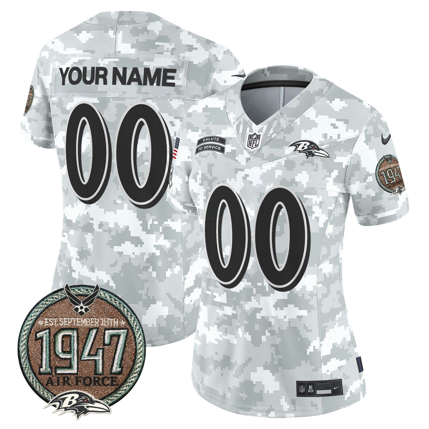 Camisa NFL Baltimore Ravens 2024 Salute to Service Establishment Year Patch Vapor Limited Jersey
