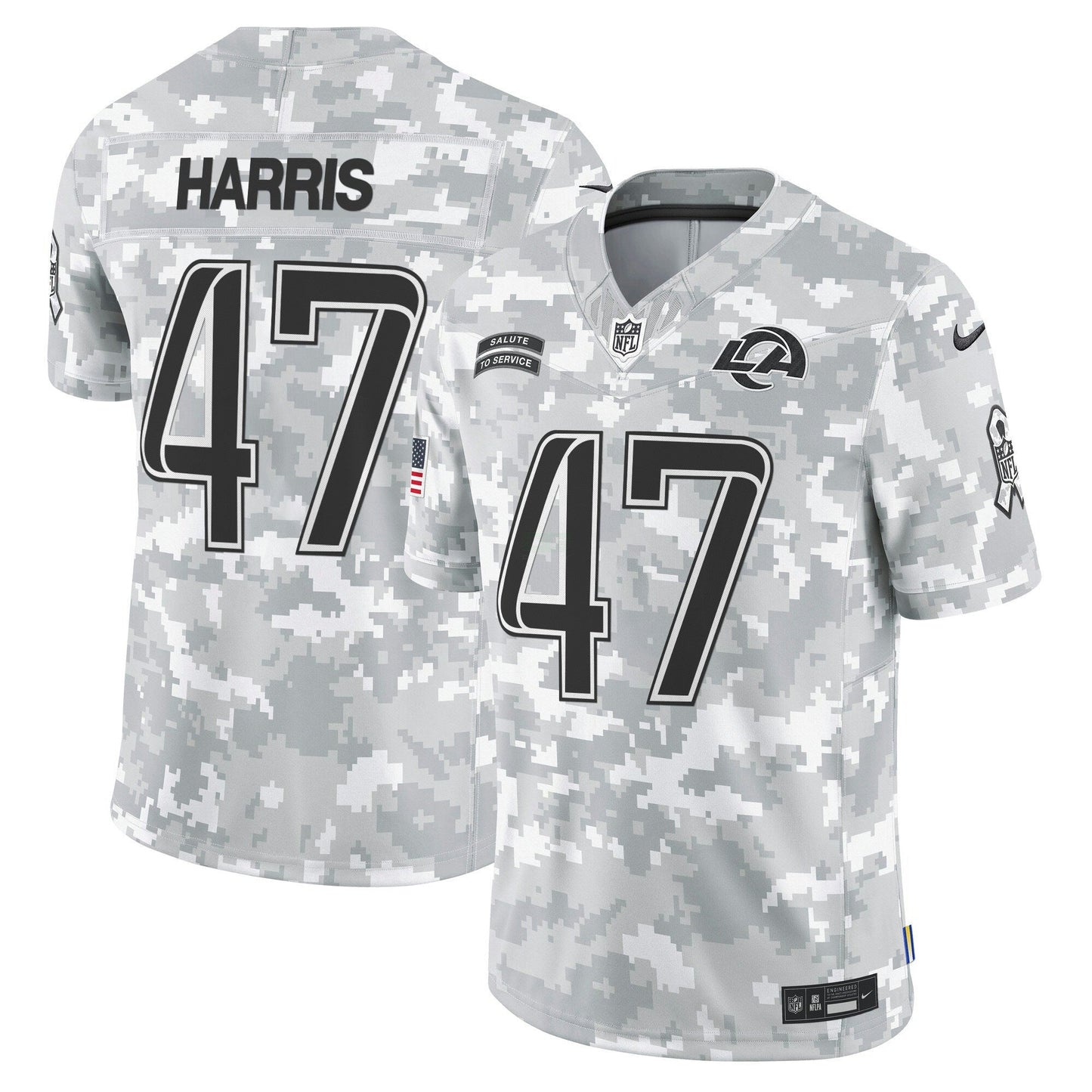 Camisa NFL Los Angeles Rams 2024 Salute to Service Vapor Limited Jersey – Arctic Camo