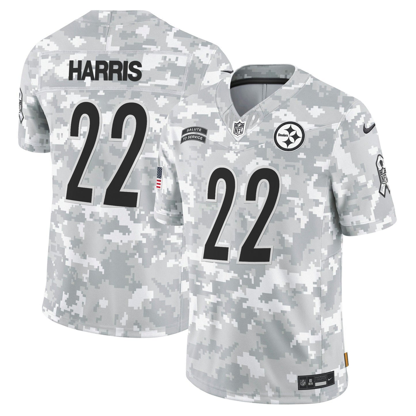 Camisa NFL Pittsburgh Steelers 2024 Salute to Service Vapor Limited Jersey – Arctic Camo