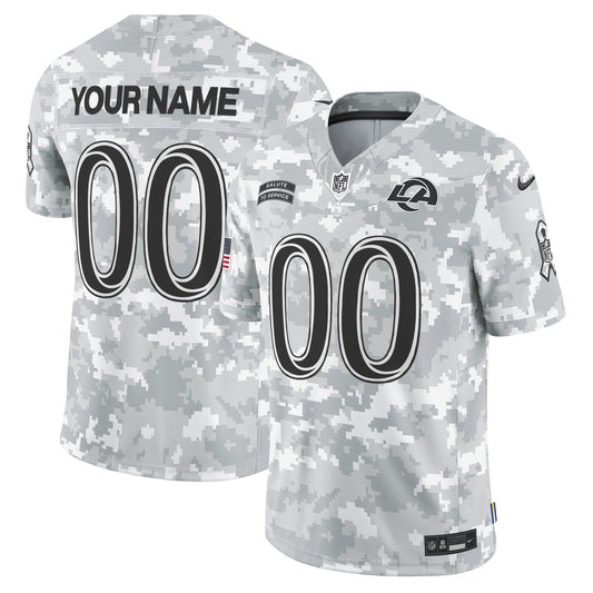 Camisa NFL Los Angeles Rams 2024 Salute to Service Vapor Limited Jersey – Arctic Camo - Custom