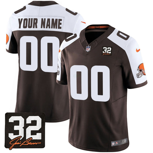 Camisa NFL #32 Jim Brown Memorial Patch Jersey