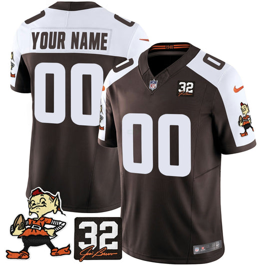 Camisa NFL #32 Jim Brown Memorial Patch Vapor Limited Jersey V2