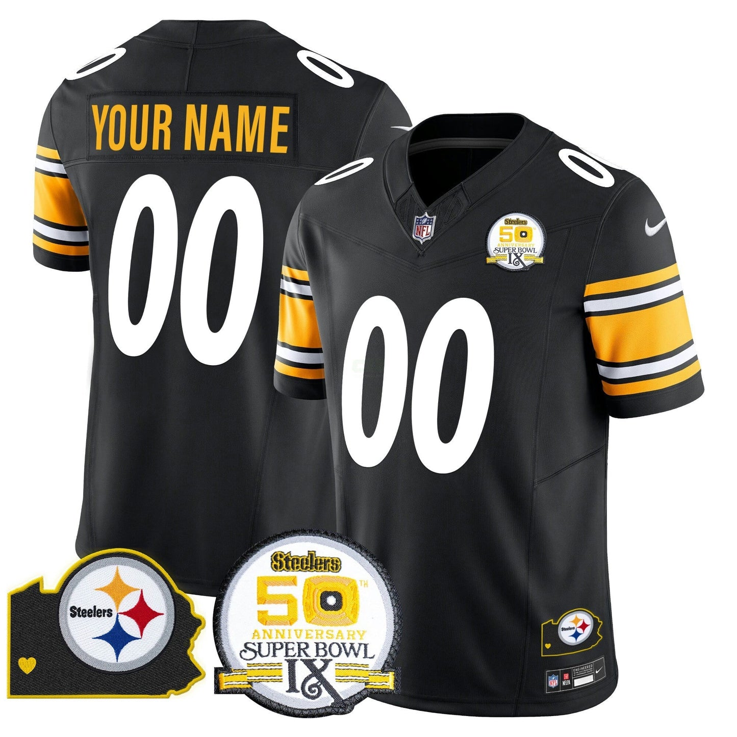 Camisa NFL 50th Anniversary Of Super Bowl IX & Map Patch Vapor Limited Jersey