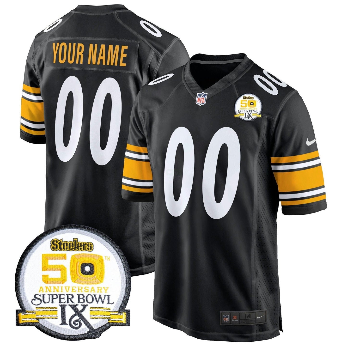 Camisa NFL 50th Anniversary Of Super Bowl IX Patch Game Jersey