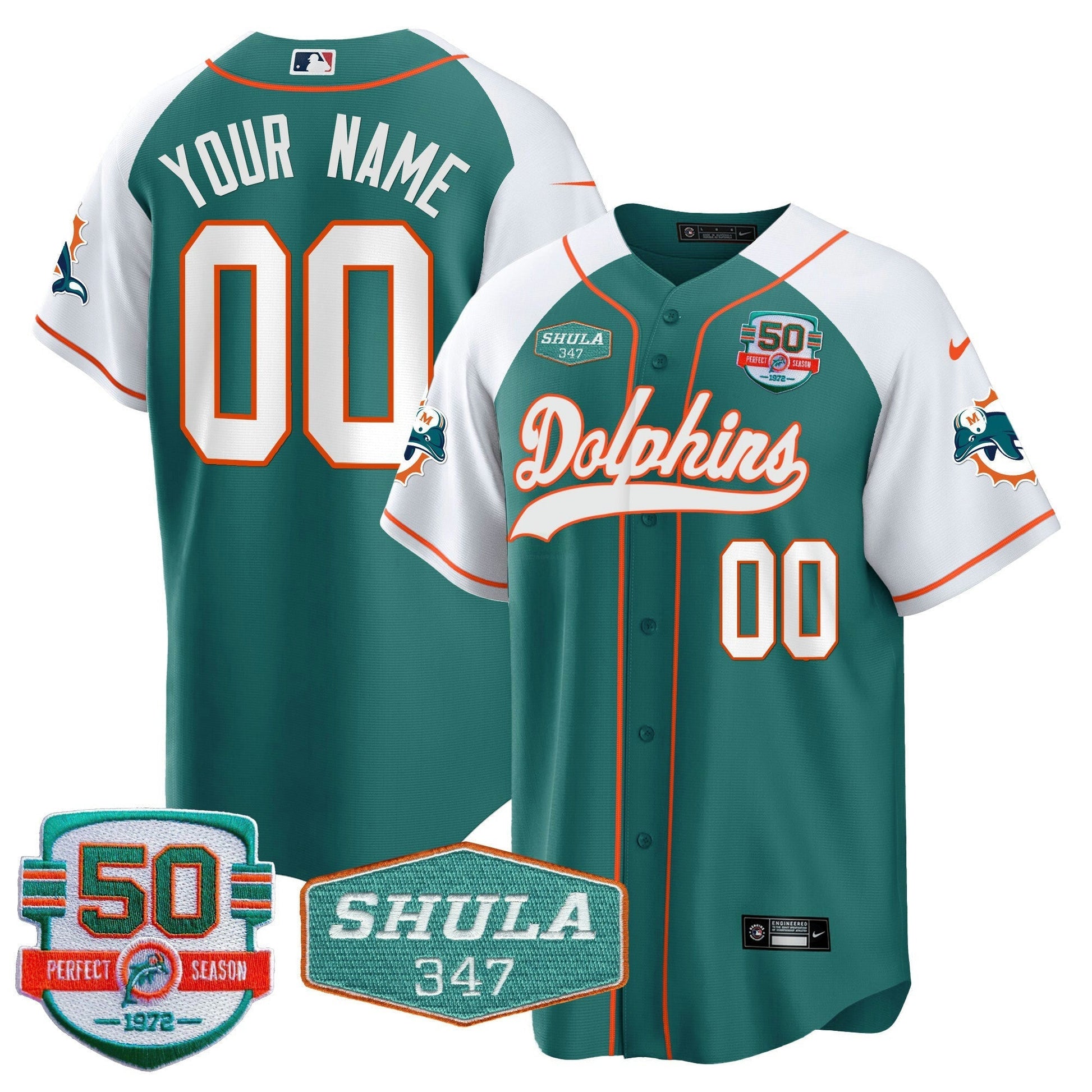 Camisa NFL 50th & Don Shula 347 Memorial Patch Jersey