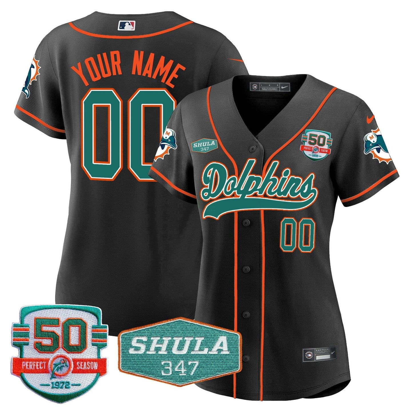 Camisa NFL 50th & Don Shula 347 Memorial Patch Jersey