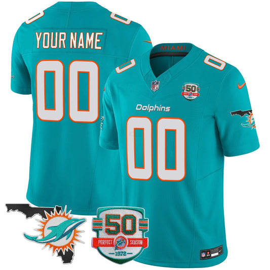 Camisa NFL 50th Perfect Season & Florida Patch Vapor Jersey