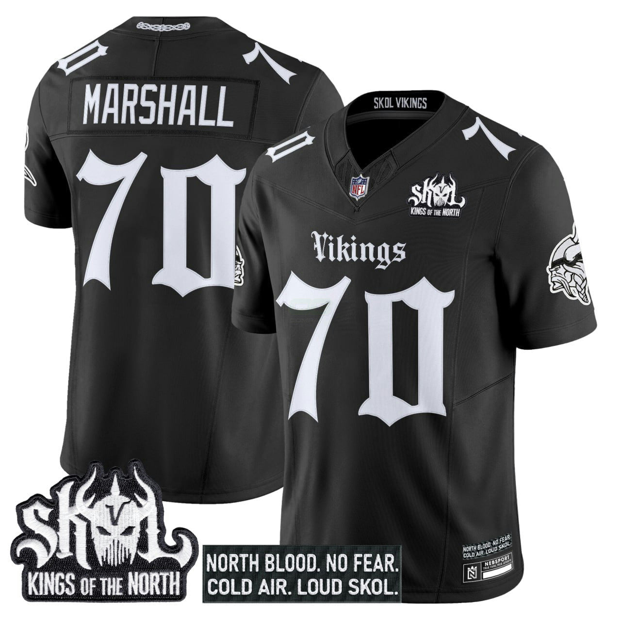 Camisa NFL #70 Marshall Minnesota ‘Gothic Norseblood Edition’ Vapor Limited Jersey - Preta