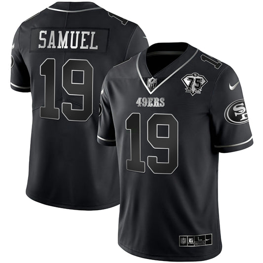 Camisa NFL 75th Anniversary Patch Preta Prata Limited