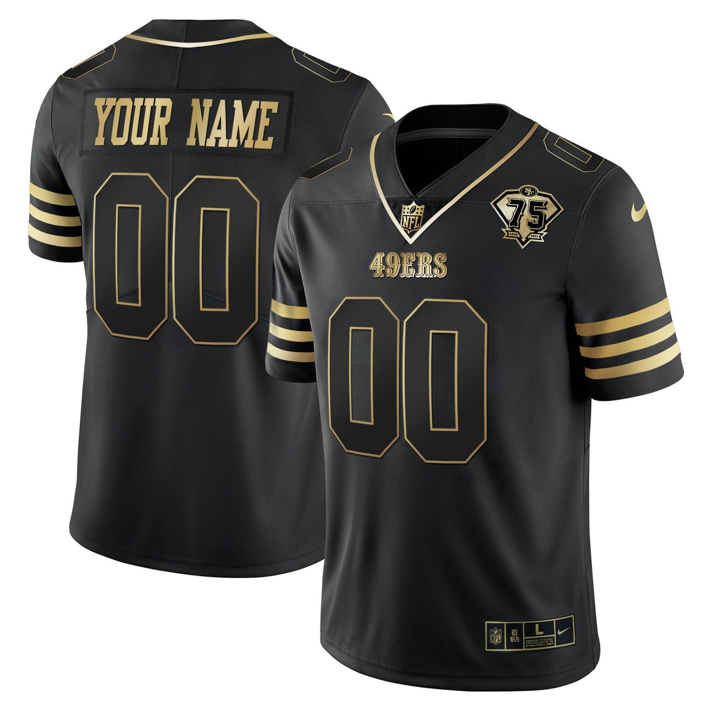 Camisa NFL 75th Anniversary Patch Vapor Dourada Jersey