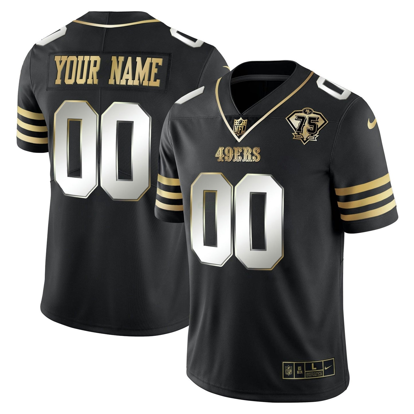 Camisa NFL 75th Anniversary Patch Vapor Dourada Jersey