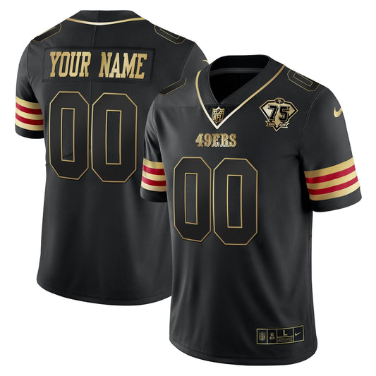 Camisa NFL 75th Anniversary Patch Vapor Dourada Jersey V2