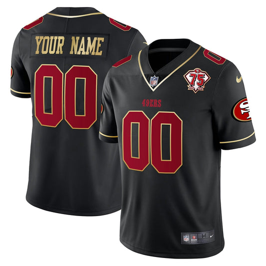 Camisa NFL 75th Anniversary Patch Vapor Dourada Trim Jersey V2