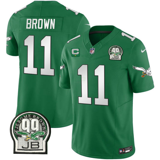 Camisa NFL A.J. Marrom Philadelphia Kelly Green Jerome Brown Patch Jersey