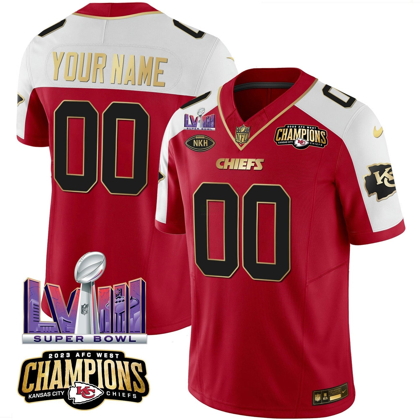 Camisa NFL AFC West Champions & Super Bowl LVIII Patch Vapor Jersey