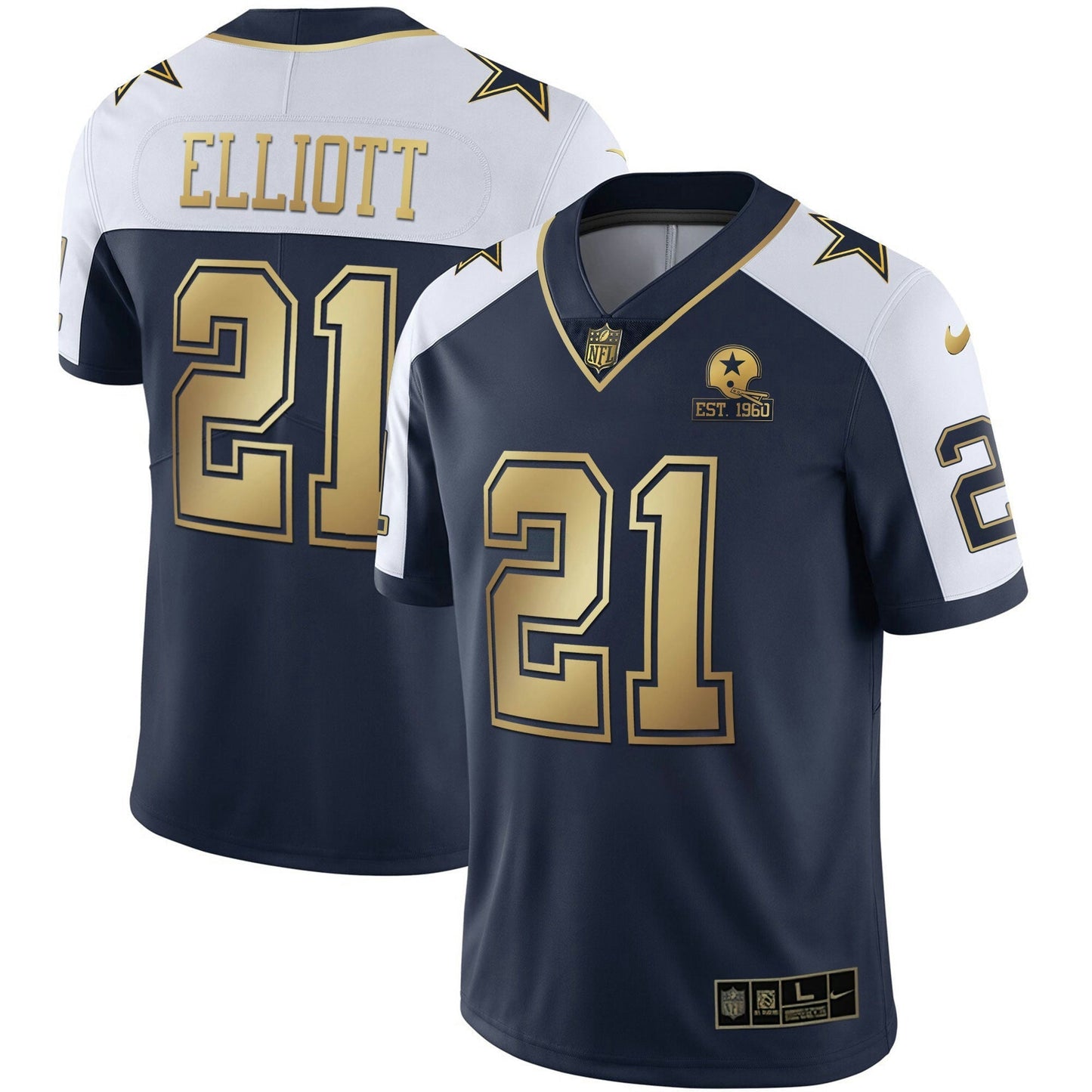 Camisa NFL Alternativa Vapor Azul Marinho Dourada Limited