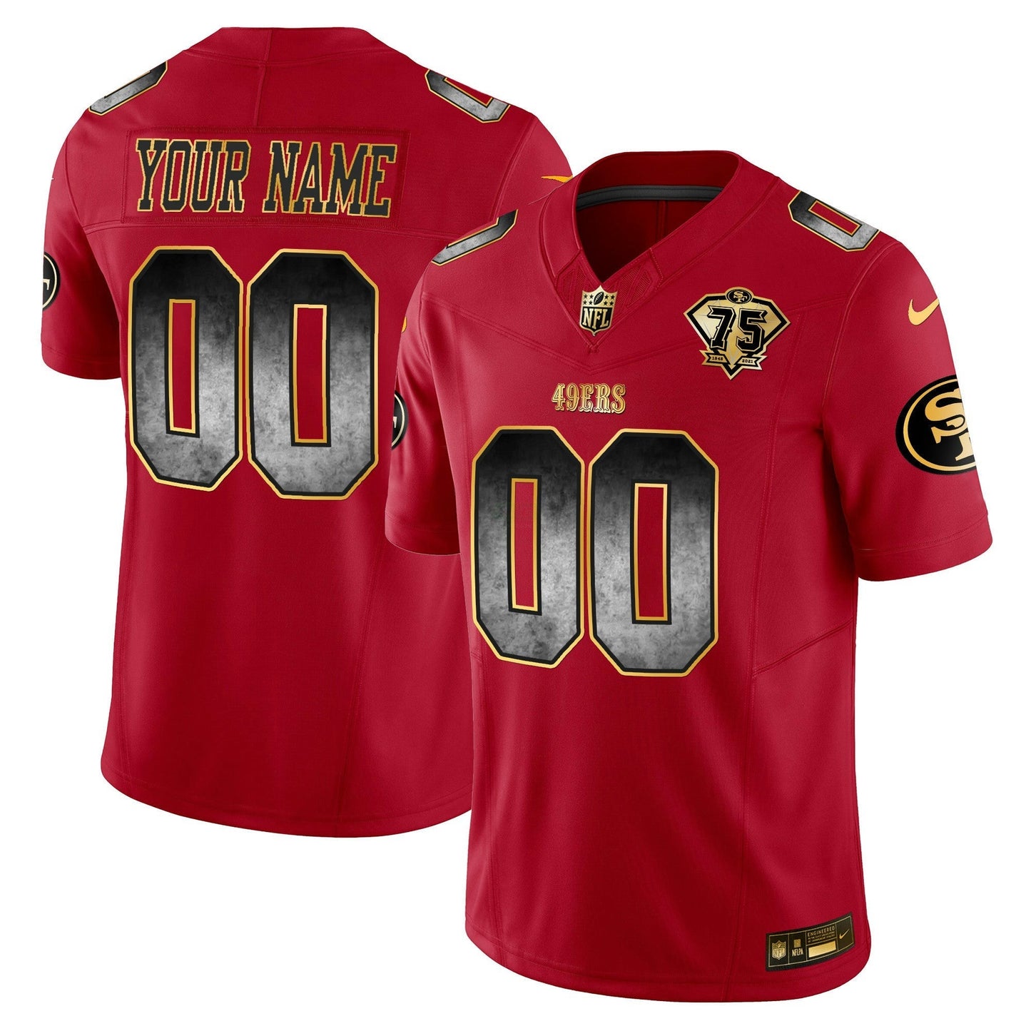 Camisa NFL San Francisco 49ers Arch Smoke Vapor Jersey