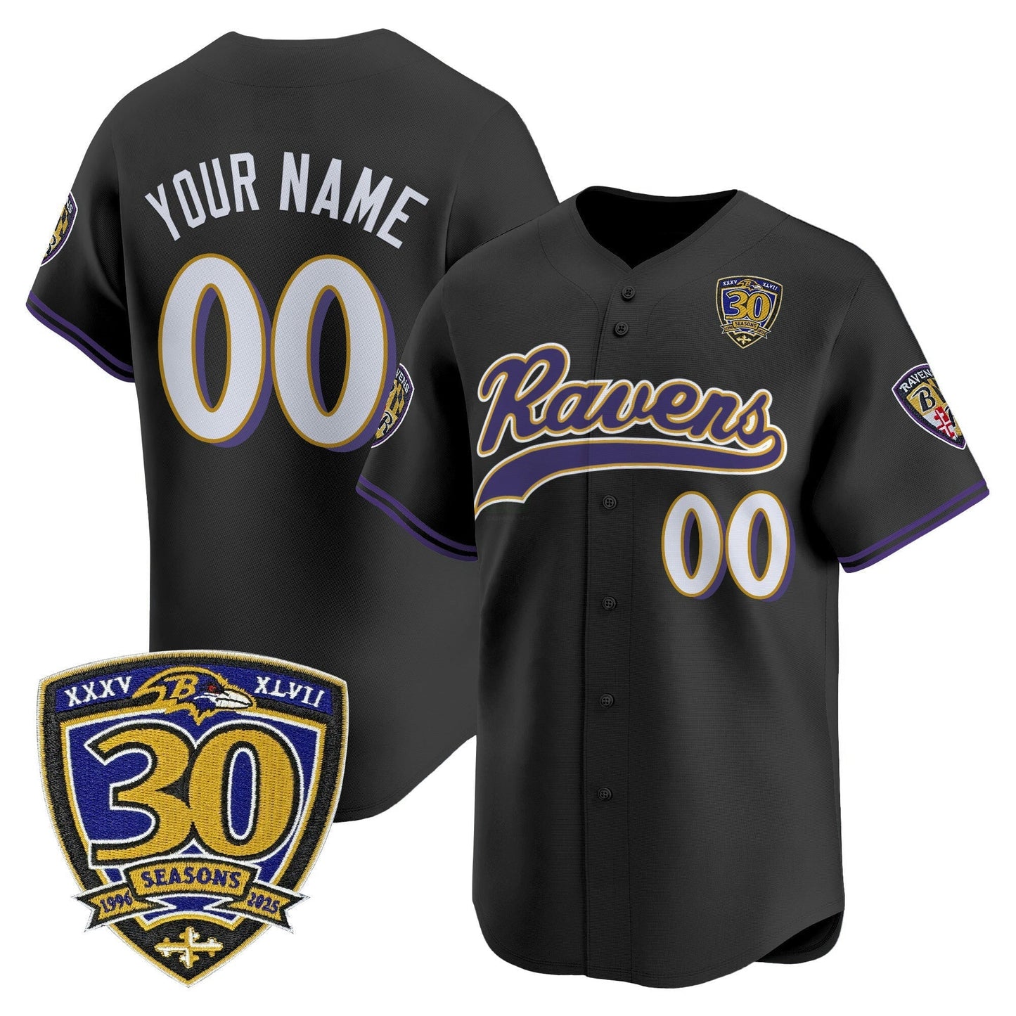 Camisa NFL Baltimore 2025 Vapor Jersey – 30th Anniversary Patch