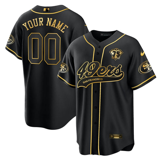 Camisa NFL Baseball Preta Dourada Jersey - Preta Dourada