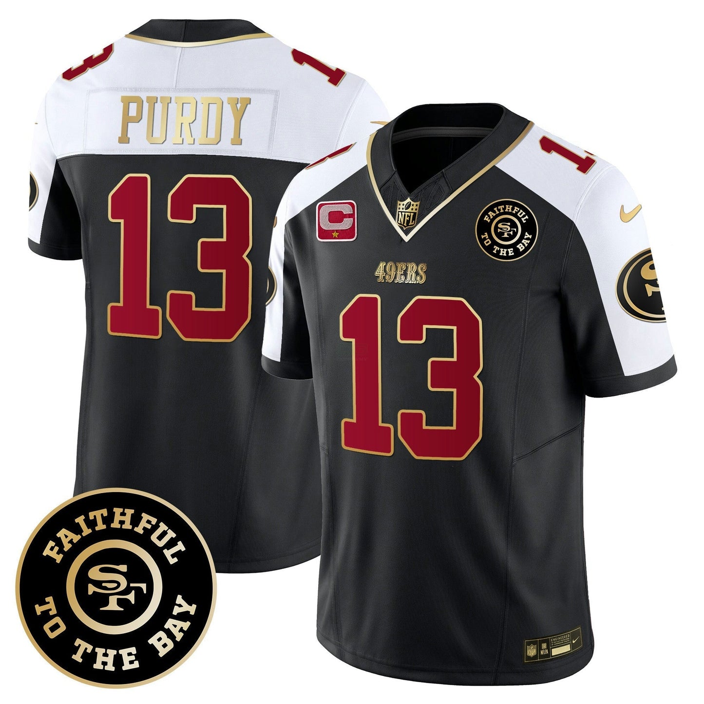 Camisa NFL Brock Purdy San Francisco Faithful To The Bay Patch Vapor Limited Jersey