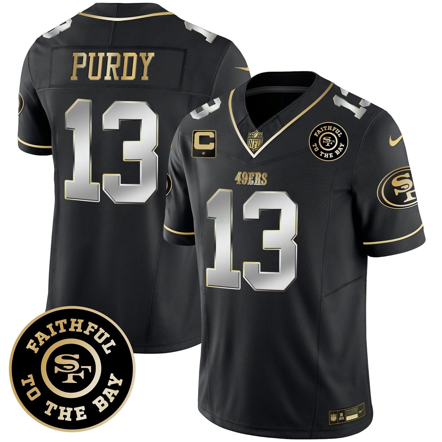 Camisa NFL Brock Purdy San Francisco Faithful To The Bay Patch Vapor Limited Jersey