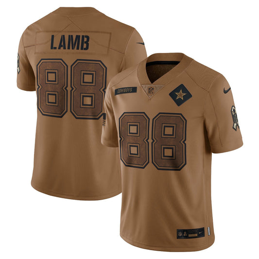 Camisa NFL CeeDee Lamb Dallas Salute To Service Marrom Jersey - Marrom