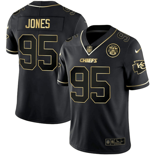 Camisa NFL Chris Jones Preta Dourada Jersey - Chris Jones