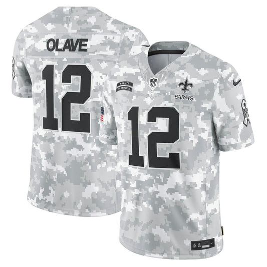 Camisa NFL Chris Olave New Orleans 2024 Salute to Service Vapor Limited Jersey – Arctic Camo - Arctic Camuflada