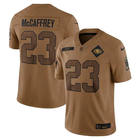 Camisa NFL Christian McCaffrey San Francisco 2023 Salute To Service Jersey – Marrom - Christian McCaffrey