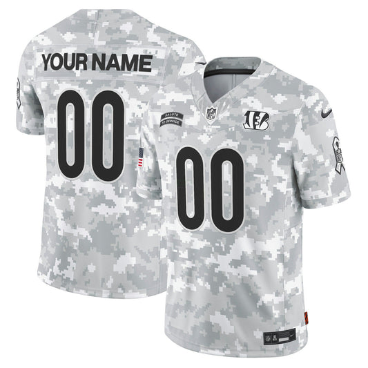 Camisa NFL Cincinnati 2024 Salute to Service Vapor Limited Jersey – Arctic Camo - Custom
