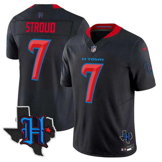 Camisa NFL CJ Stroud Youth’s Houston 2024 Vapor Azul Marinho Limited Jersey - Azul Marinho Limited