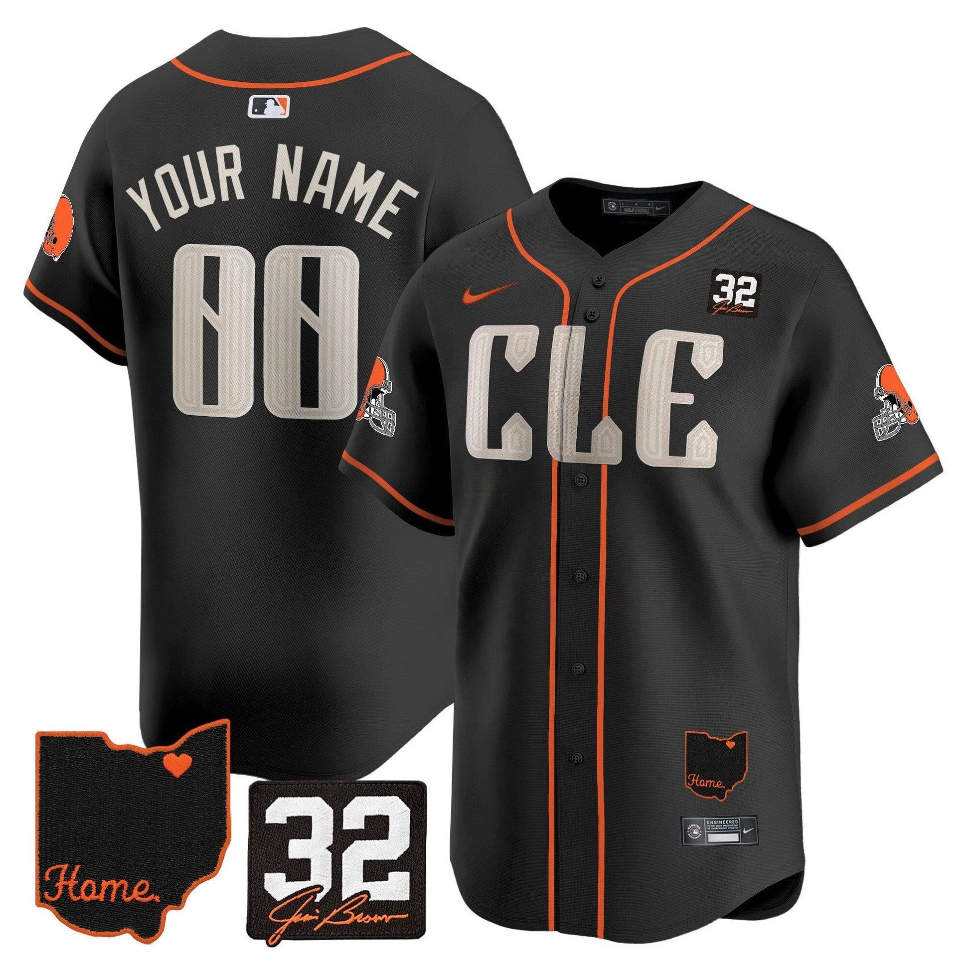 Camisa NFL Cleveland 2025 Jim Brown Memorial & Home Patch Vapor Premier Limited Jersey