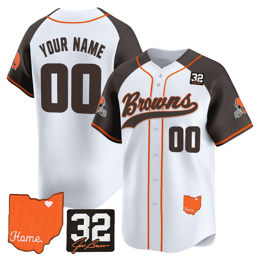 Camisa NFL Cleveland ‘#32 Jim Brown Memorial & Home Patch’ Vapor Jersey