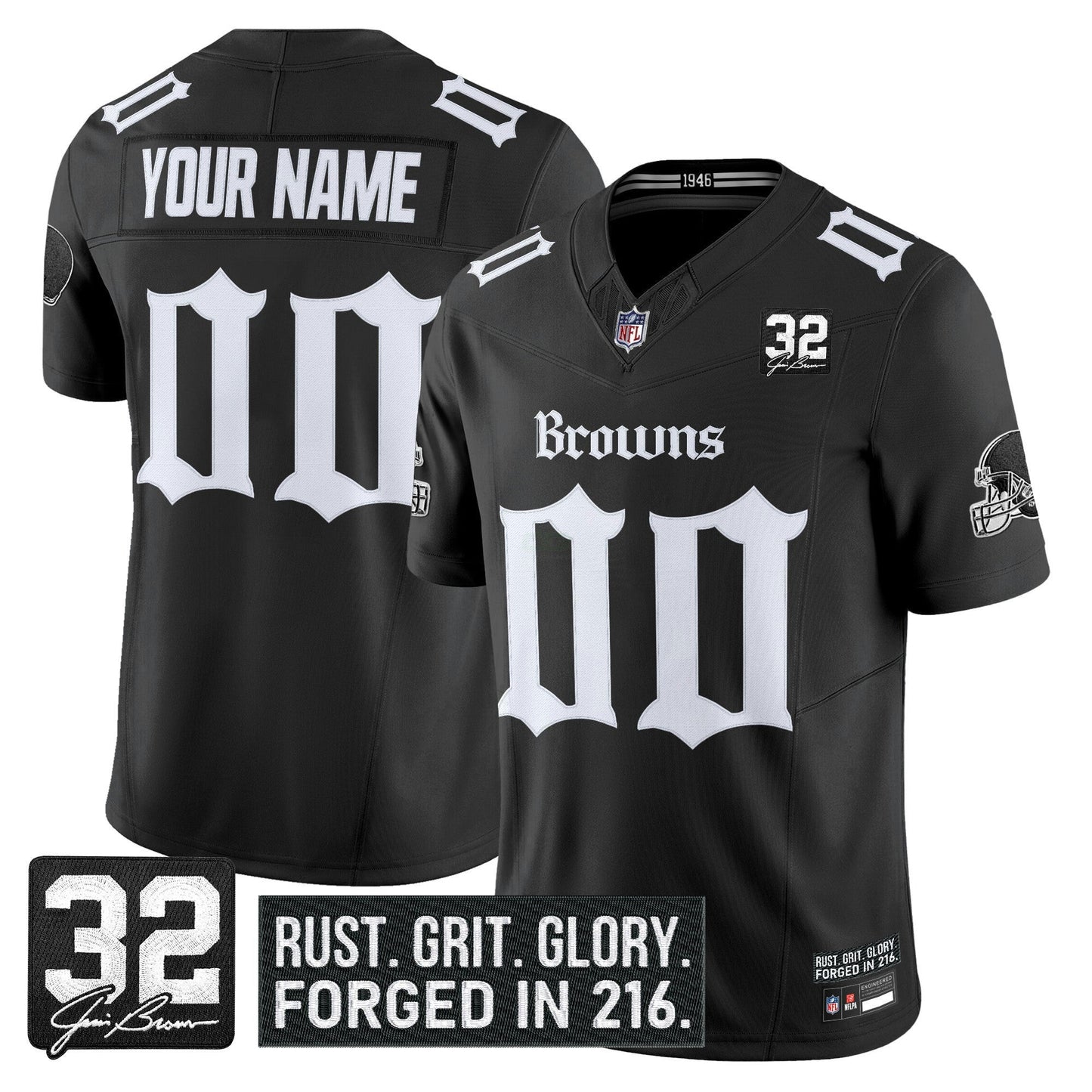 Camisa NFL Cleveland ‘Gothic Dawg Shadows Drop’ Vapor Limited Jersey