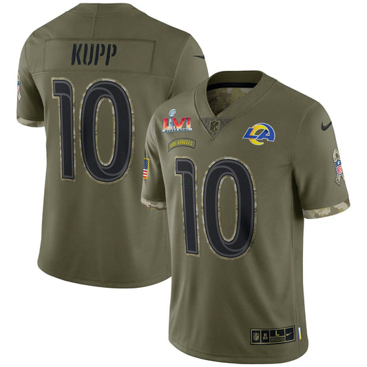 Camisa NFL Cooper Kupp Los Angeles Super Bowl Patch Salute To Service Jersey - Cooper Kupp