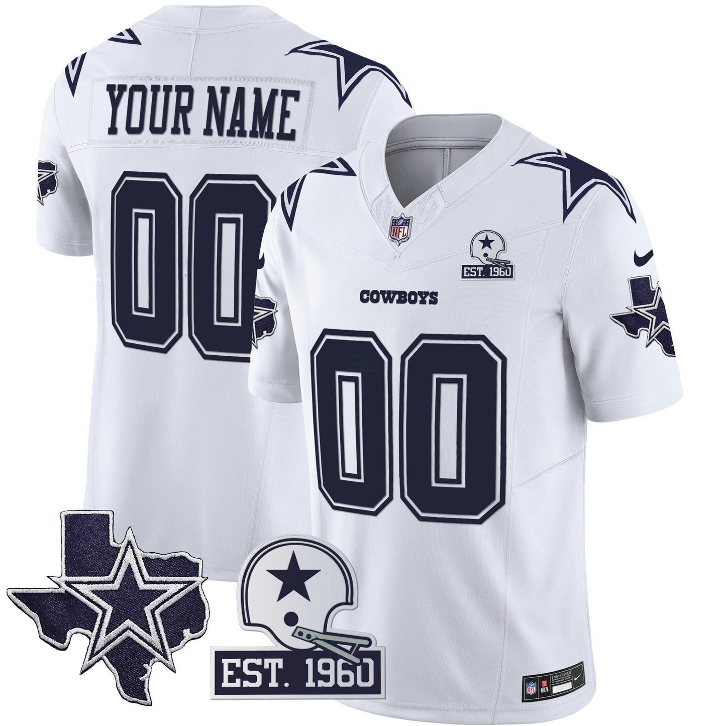 Camisa NFL Cowboys Throwback Texas Patch Vapor Limited Jersey