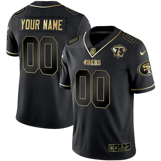 Camisa NFL Custom Preta Dourada Jersey - Preta Dourada