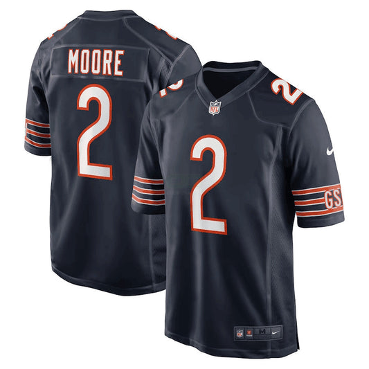 Camisa NFL D.J. Moore Chicago GSH Azul Marinho Game Jersey