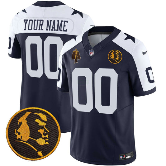 Camisa NFL Dallas Throwback John Madden Patch Jersey - Azul Marinho